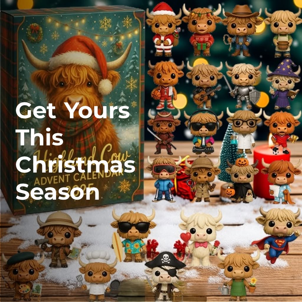 Highland Cow Adventskalender 2025 🐮🎄--24 dagar av överraskningar