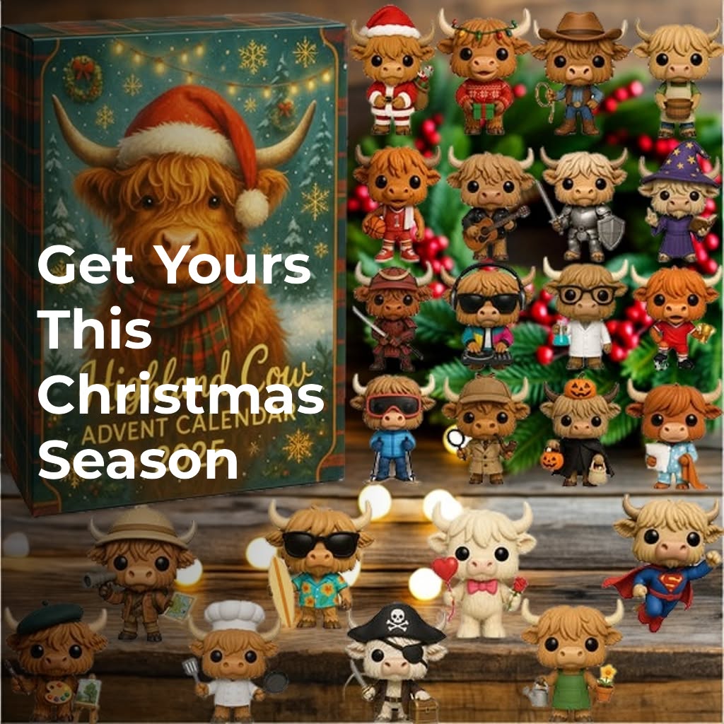 Highland Cow Adventskalender 2025 🐮🎄--24 dagar av överraskningar