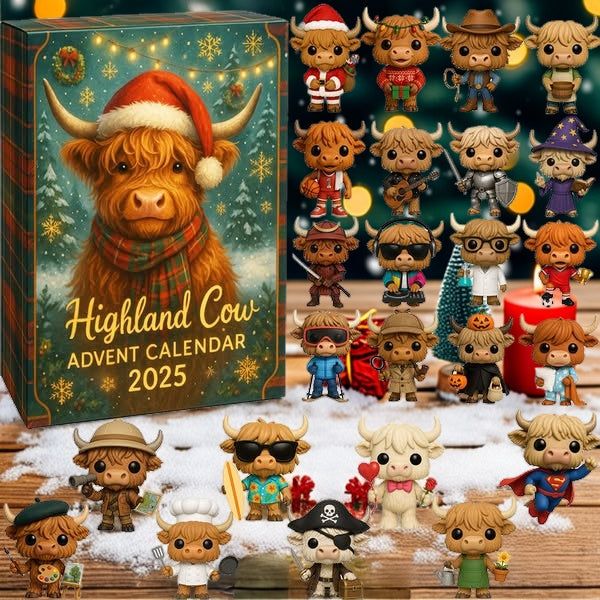Highland Cow Adventskalender 2025 🐮🎄--24 dagar av överraskningar