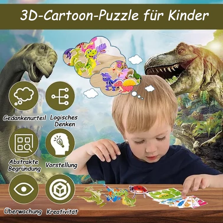 🧩 JULERBJUDANDE 60 % RABATT! ✨ Pedagogiskt 3D-pussel med tecknade figurer – 57 bitar i starka färger för kreativt lärande för barn 🎨