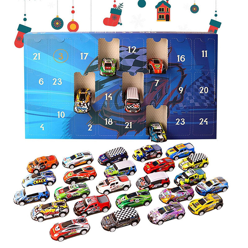 🎄📅24-dagars nedräkningsadventskalender för racingjul 2025 – nedräkning med racerbilar för barn🎁