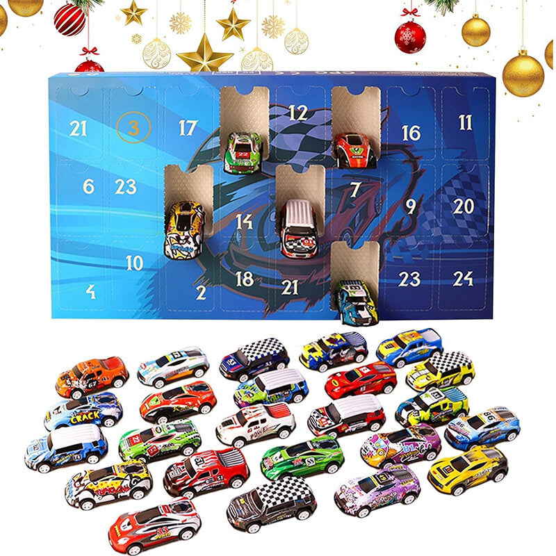 🎄📅24-dagars nedräkningsadventskalender för racingjul 2025 – nedräkning med racerbilar för barn🎁